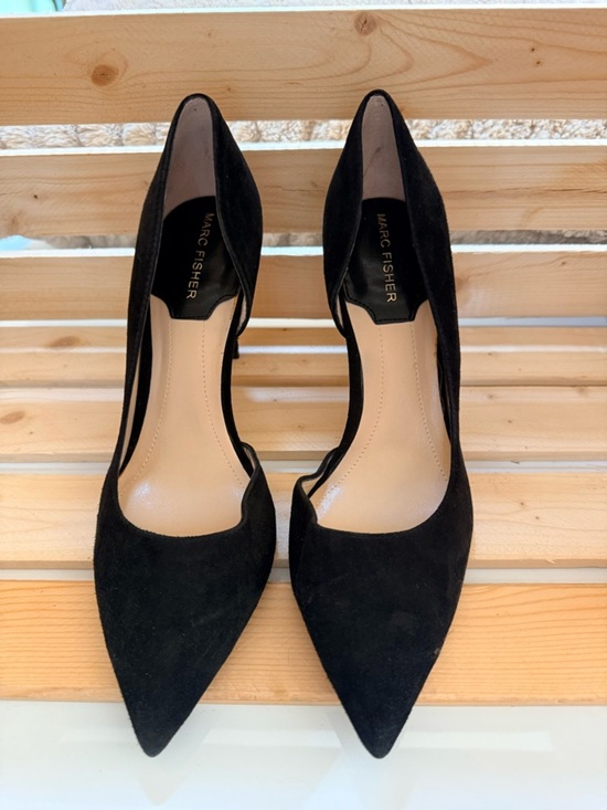 Marc Fisher Shoes - Marc Fisher Black Pointed-Toe Suede D'Orsay Pumps
